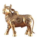 Pure Brass Large Standing Nandi Fully Engraved Sculpture | 14" Height | Sacred Hindu Art | Traditional Collection | Divine Presence | Jaipurio